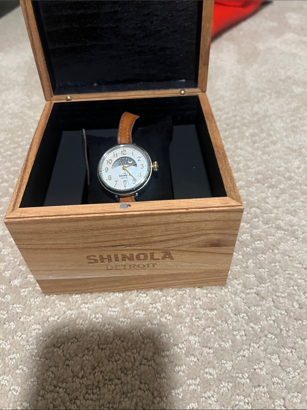 Shinola Women's Moonphase Watch with Tan Leather Strap and White Dial - Picture 4 of 4